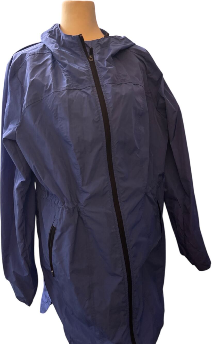 Fila Sport Unisex Adjustable Hood Windbreaker Full Zip Jacket, Blue, Size XXL